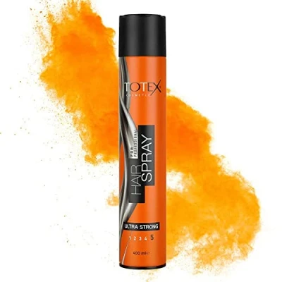 Abbildung von Totex ULTRA STRONG No5 Professional Hair Styling Spray 400ml Haarspray für extremen Halt (Orange)