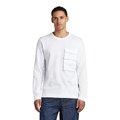 Abbildung von G STAR RAW Herren Pocket T Shirt, Weiß (white D22391 C336 110), XL