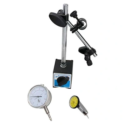 Abbildung von AB Tools Messuhr mit Hebel und Kolben, metrische Anzeige, magnetischer Sockel, DTI Messgerät, Uhr