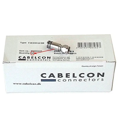 Abbildung von 50 x Cabelcon F 59 CX3 6.0 QM Quick Mount Stecker für RG59 (6 mm) Kabel, WASSERDICHT!