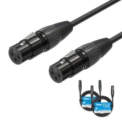 Abbildung von Yinker 2 Stücke XLR Kabel 1.5m Female zu Female, 3 Polig Mikrofonkabel Stecker für Audio und Sound Equipments