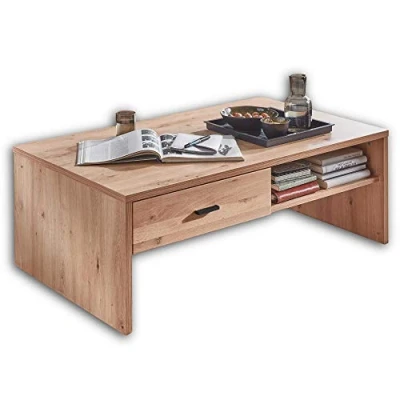 Abbildung von Stella Trading SONOS Couchtisch aus Artisan Eiche Dekor hochwertiger &amp; ausdrucksstarker Sofatisch für Ihren Wohnbereich 110 x 40 65 cm (B/H/T)