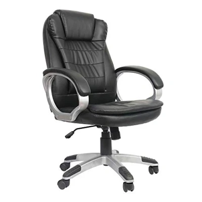 Abbildung von VOSSBACH Bürostuhl Schreibtischstuhl Kunstleder Chefsessel Drehstuhl Höhenverstellbar Büro Gaming Stuhl Schwarz Schreibtisch Sessel 150kg