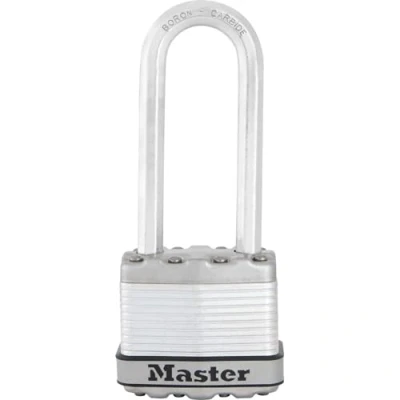 Abbildung von MASTER LOCK M1EURDLJ, Herkömmliches Vorhängeschloss, Tastensperre, Gleichschließung, Garage, Pforte, Selbstlagerung, Werkzeugkasten, Edelstahl, Laminierter Stahl, Zink