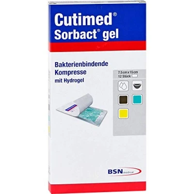 Abbildung von Cutimed Sorbact Gel Kompressen 7,5x15 cm 10 St