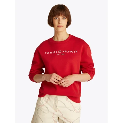 Abbildung von Tommy Hilfiger CORP LOGO Hoodie Sweatshirt, Damen, Größe: XL, Primary red