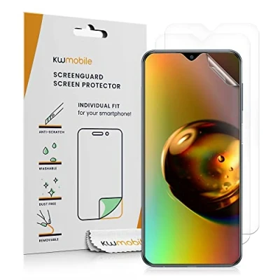 Abbildung von kwmobile 3X Displayschutzfolie kompatibel mit Samsung Galaxy M33 5G Folie klare Schutzfolien Set in transparent