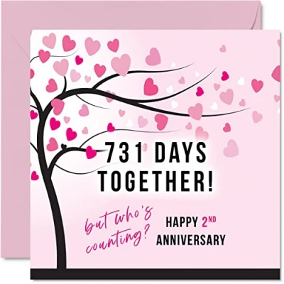 Abbildung von Stuff4 Lustige Baumwollkarte zum Hochzeitstag für Ehefrau oder Ehemann 731 Days Together I Love You, Glückwunschkarte 2. den Partner, 145 mm x