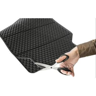 Abbildung von WALSER Robust 28019 Fußmattensatz Gummi vorne 2 schwarz Universelle passform 66 x 44 kfzteile, kfzteile24, bandel online, bandel, atp autoteile,