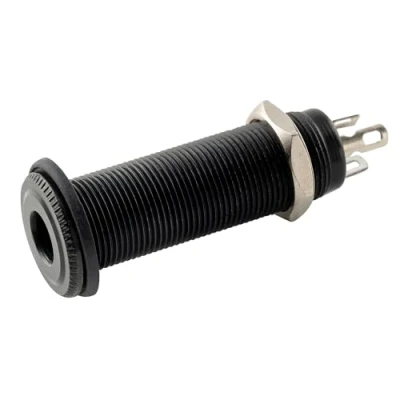Abbildung von Musiclily Pro 1/4 Zoll E Gitarre Bass Stereo Klinkenbuchse 6,35mm Gitarren Mono Zylinder Eingangs/Ausgangsbuchsen, Schwarz