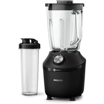 Abbildung von Philips Standmixer &quot;HR2291/41 3000 Series, mit ProBlend Crush Technologie,&quot;, 600 W, 2L Behälter und 1 Geschwindigkeitsstufe + Impulseinstellung; Schwarz