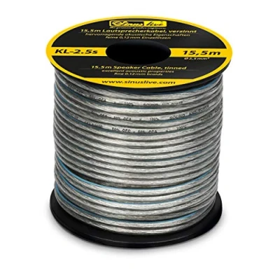 Abbildung von Sinuslive KL 2,5S Lautsprecherkabel, 1 x 2,50 mm², silberfarben, 15,5 m