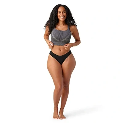 Abbildung von Smartwool Strappy Sportbh mit leichter Stützkraft, Damen, Größe: Medium, Black heather