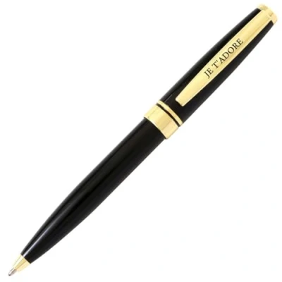 Abbildung von Die carterie 76000713 Kugelschreiber Einziehbar Serie Black &amp; Gold mit Botschaft auf Clip Ich T Adore