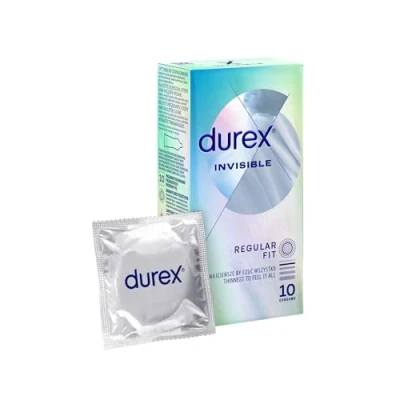 Abbildung von Durex Invisible Kondome extra dünn für intensives Empfinden beim gemeinsamen Liebesspiel (Superthin 10)