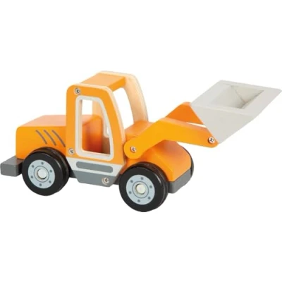 Abbildung von small foot Radlader mit Schaufel aus Holz, Spielfahrzeug Schaufelarm und gummierten Reifen, Baufahrzeug für Kinder ab 2 Jahren, 12635