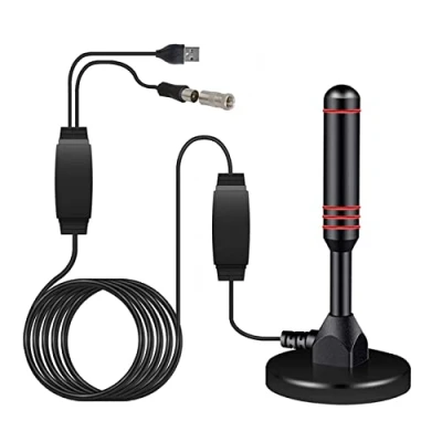 Abbildung von iJiZuo Antenne TV Antenne, Geeignet für hohen digitalen Empfang 5m Kabel alle DVB T/DVB T2/DTMB Empfangsgeräte, USB Netzteil Hohe Empfangsleistung bis zu 30dBi