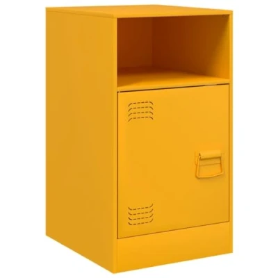 Abbildung von vidaXL Nachttisch, Nachtschrank mit Stauraum, Nachtkonsole Nachtkommode für Schlafzimmer, Schlafzimmer Schrank Kommode, Senfgelb Stahl