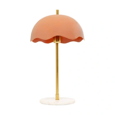 Abbildung von Kare Design Tischlampe Lia Pink, Gold, Marmor, Metall, Moderne Tischleuchte, Büro, Wohnzimmer, Schlafzimmer, Office, keine Leuchtmittel inklusive, 50x30x30 (HxBxT)