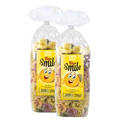 Abbildung von Bull &amp; Bear bunte Smiley Nudeln, 2x 250g, Motivnudeln aus Hartweizengrieß, handgefertigt in deutscher Manufaktur, Pasta Geschenk
