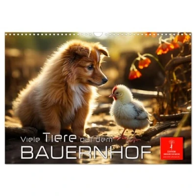 Abbildung von Viele Tiere auf dem Bauernhof (Wandkalender 2025 DIN A3 quer), CALVENDO Monatskalender