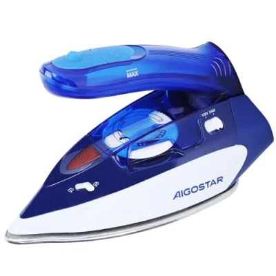 Abbildung von Aigostar Reise Dampfbügeleisen 1100W,Reisebügeleisen 110/240V,Tragbar Faltbarer Griff Reisedampfbügeleisen Kleines Mini Bügeleisen Leichtes 80ml Wassertank Mehrere Temperaturstufen