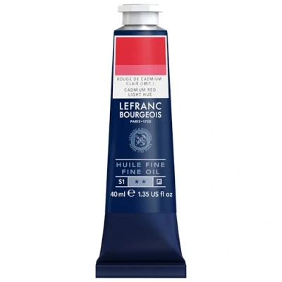 Abbildung von Lefranc Bourgeois 301761 Feine Ölfarbe in hervorragender Qualität,lichtecht mit gleichmäßige Konsistenz, 40ml Tube, ideal für Keilrahmen, Leinwand, Malkarton Japanischrot Hell