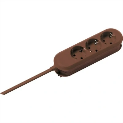 Abbildung von Bachmann SMART 3xCEE7/3 braun Steckdosenleiste (Kabellänge 3 m), 3x Schutzkontakt