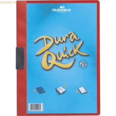 Abbildung von 20 x Durable Klemmmappe A4 Duraquick rot