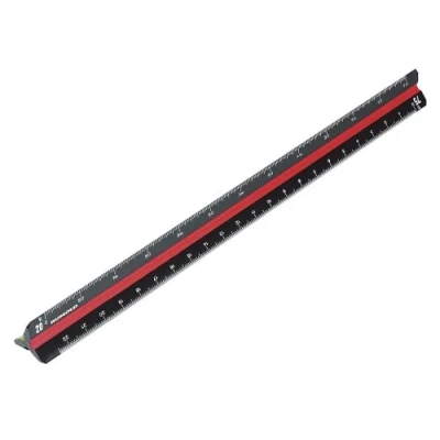 Abbildung von Rumold Dreikantmaßstab 30 cm Teilung achitect 4 Kunststoff schwarz