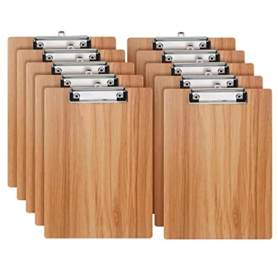 Abbildung von Klemmbrett Holz A4,10 Stück Schreibbrett Klemmbretter mit Metalklemme, Schreibplatte Clipboard Zwischenablage