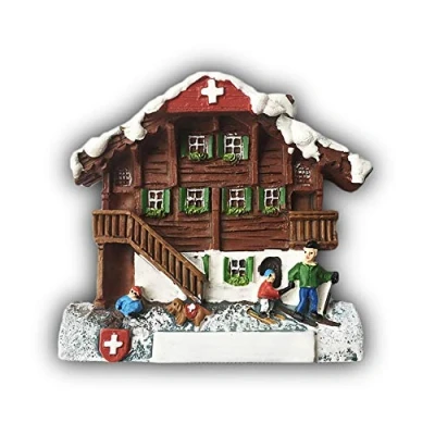 Abbildung von 3D Schneehaus Schweiz Kühlschrank Kühlschrankmagnet Tourist Souvenirs Handgemachte Harz Handwerk Magnetische Aufkleber Home Küche Dekoration Reise Geschenk