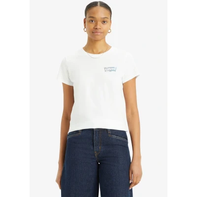 Abbildung von Levi&#039;s Offset Poster LOGO Tshirt print, Damen, Größe: Small, Ssnl bw almond cream