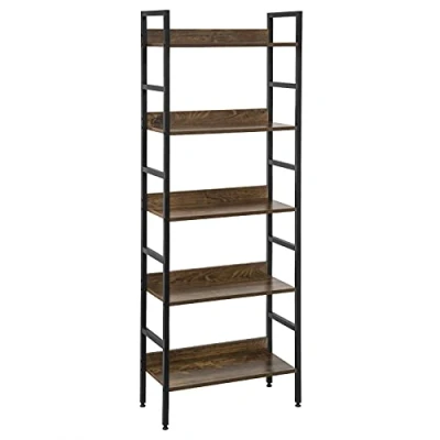 Abbildung von EUGAD Standregal Bücherregal Metallregal Leiterregal Stufenregal Multifunktionale Regal Industrie Design MDF Metall 60x27,5x160cm, Vintage