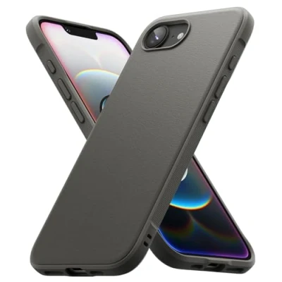 Abbildung von Ringke Onyx Kompatibel mit iPhone 16e (SE 4, 2025, 6,1 Zoll) Hülle, [Fester Griff] rutschfest Elegantes Design Passgenaue TPU Stoßfest Kratzfest Einzigartige Textur HandyHülle Gray