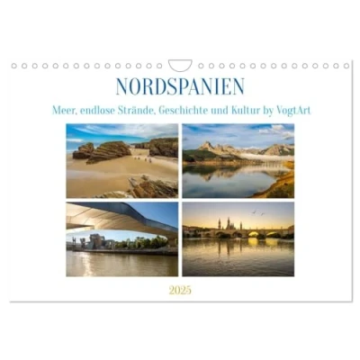 Abbildung von Nordspanien, Meer, endlose Strände, Geschichte und Kultur by VogtArt (Wandkalender 2025 DIN A4 quer), CALVENDO Monatskalender