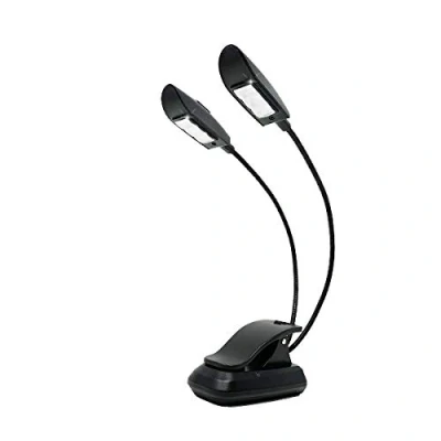 Abbildung von Infitronic IN3LED2NL 6 LEDs Notenpultleuchte/Leselampe/Notenpultlampe/Klemmleuchte/Notenlampe/Buchlampe Schwarz
