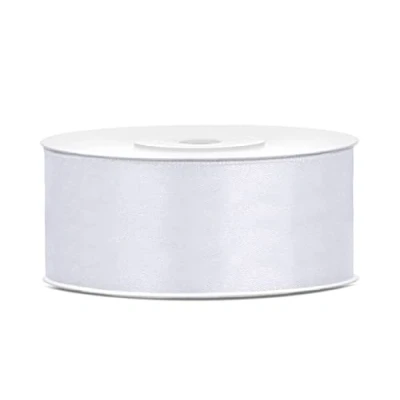 Abbildung von 25m Satinband Satin Geschenkband weiss 25mm breit