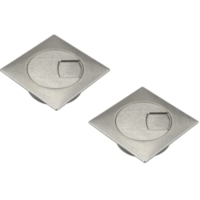 Abbildung von Gedotec Kabeldurchführung Schreibtisch aus stabilem ABS Kunststoff 2 Stück quadratische Kabeldurchlässe 80mm Plaza Kabeldose Silber Kabelführung eckig zum Eindrücken kabelkanal