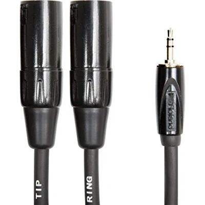 Abbildung von Roland Black Serie symmetrisches Verbindungskabel 3,5 mm TRS Klinke auf 2x XLR (männlich), Länge: 3m RCC 10 352XM
