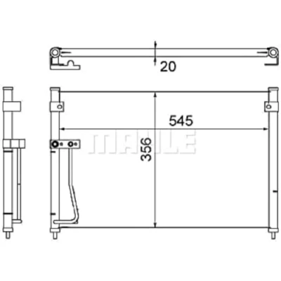 Abbildung von MAHLE ORIGINAL AC 257 000S Klimakondensator ohne Trockner 545 MAZDA: 626 V Hatchback, Limousine, Station Wagon