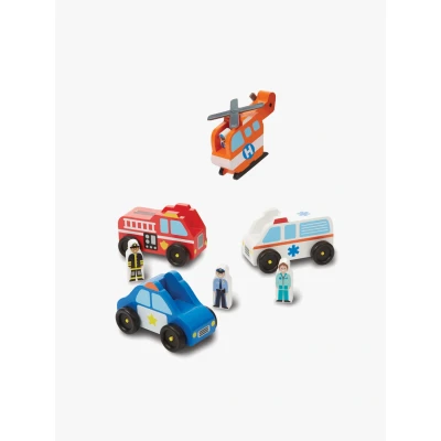 Abbildung von Melissa &amp; Doug Rettungsfahrzeugset Holzspielzeug für Kinder, Größe: One Size, Multi coloured