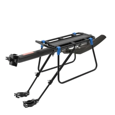 Abbildung von MidGard Fahrrad Gepäckträger f. Sattelstütze, Fahrradgepäckträger aus Aluminiumlegierung MTB E Bike, mit Reflektor &amp; Schutzblech, verstellbar 24 29&quot;, belastbar bis 50kg