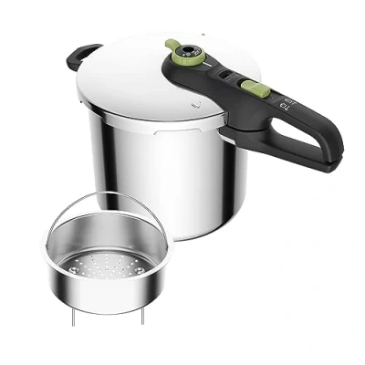 Abbildung von Tefal Schnellkochtopf &quot;Secure Trendy&quot;, Edelstahl, (1 tlg.), Dampfkochtopf, Garregler,Sicherheitsvorrichtung,Korbeinsatz, Induktion
