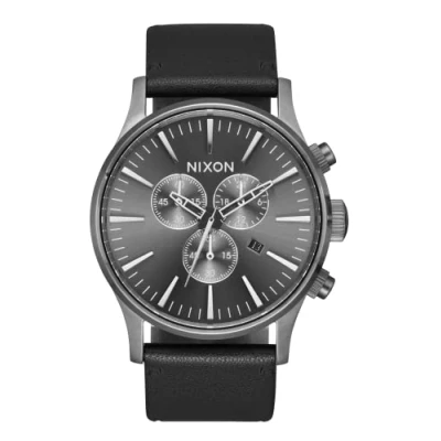 Abbildung von Nixon Unisex Analog Japanisches Quarzwerk Uhr mit Leder Armband A405 680 00