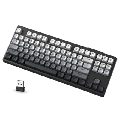 Abbildung von ATTACK SHARK X FREEWOLF M87 80% Kabellose Membran Gaming Tastatur, TKL RGB Mechanical Feeling SA PBT Tastatur BT /2,4 GHz, 4000mAh Akku, geräuschloses Büro/Gaming, Mac/Win, QWERTY Mondnacht