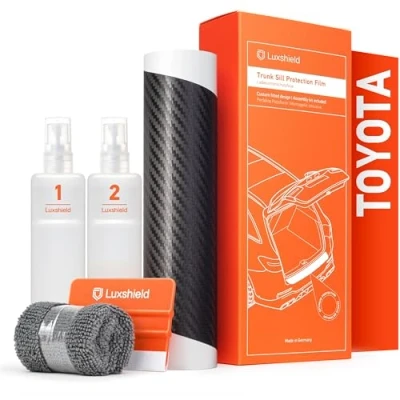 Abbildung von Luxshield Ladekantenschutz Folie für Toyota Yaris Cross MXP I 2021 2024 Stoßstangenschutz, Kratzschutz, Lackschutzfolie Carbon Schwarz