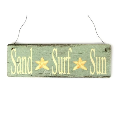 Abbildung von Interluxe Shabby Vintage Schild Türschild Sand SURF Sun Dekoschild Sommer Urlaub Strand Ferienhaus Ferienwohnung Dekoration