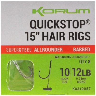 Abbildung von Korum Quickstop Barbed Hair Rigs 10 38cm (8pcs) Friedfisch Vorfächer