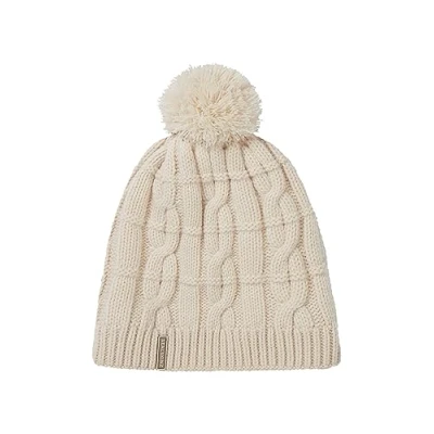 Abbildung von SEALSKINZ Hemsby Strickmütze mit Zopfmuster und Bommel, wasserdicht, für kaltes Wetter, cremefarben